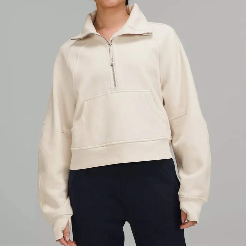 Lululemon Scuba Oversized Funnel Neck Half-Zip White Opal Size XS/S - Picture 1 of 9